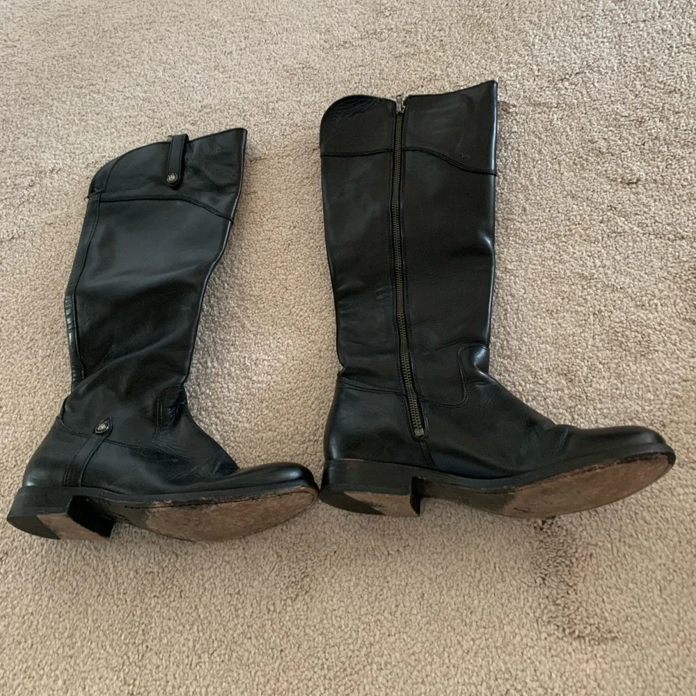 Frye Melissa Button 2 Riding Leather Knee-High Riding Boots Size 8
